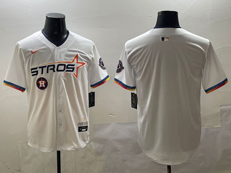 Men Houston Astros Blank White Fourth generation Joint Name 2025 Nike MLB Jersey style 4